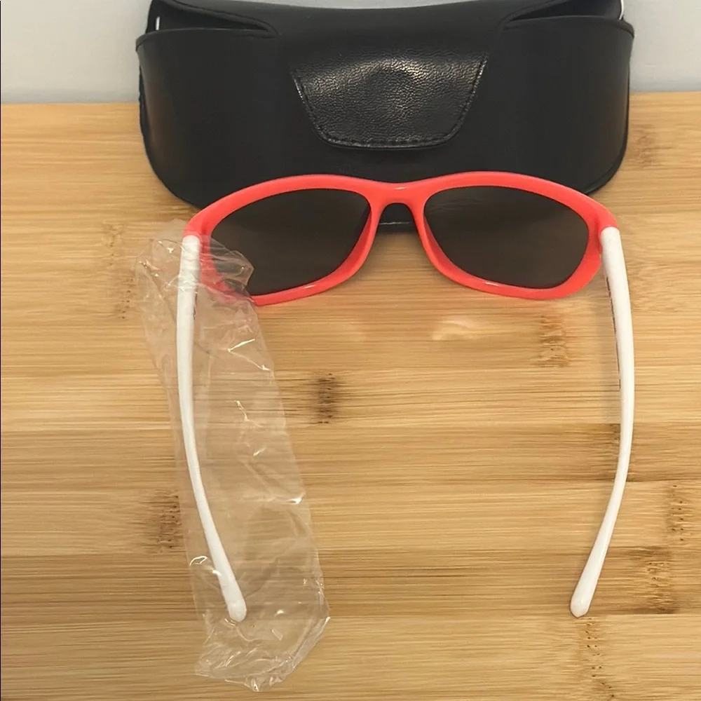 Nike Youth Sunglasses TROPHI EV0820 609 White Neon Orange Mirrored Lenses NEW